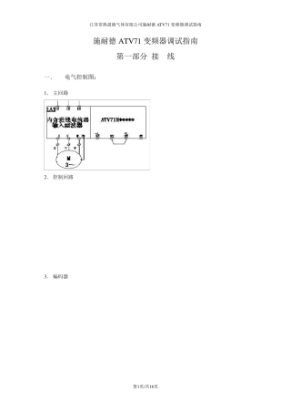 施耐德ATV71变频器设置指南