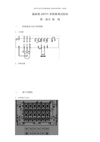 施耐德ATV71变频器调试指南跟改