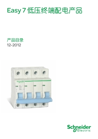 施耐德Easy7低压终端配电产品产品目录
