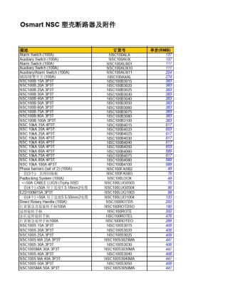 施耐德NSC塑壳断路器及附件价格表