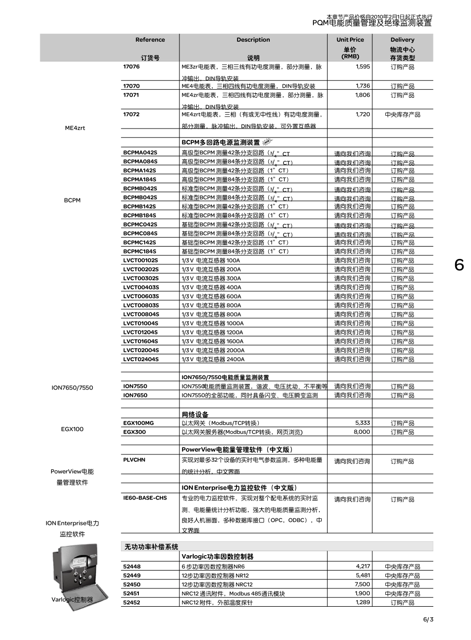 施耐德PQM电能质量管理及绝缘监测装置_第3页