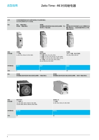 施耐德ZelioTime系列时间继电器产品目录