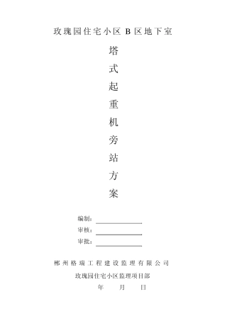 旁站监理方案(塔吊)