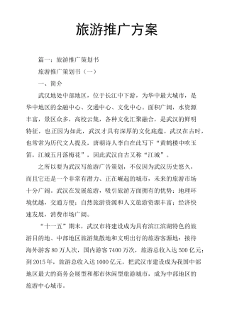 旅游推广方案