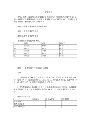 旅游景区评定细则