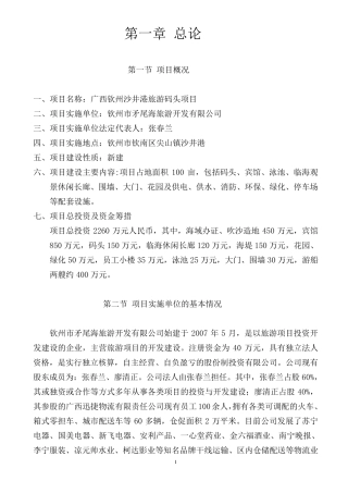 旅游码头项目建议书