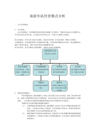 旅游车队经营模式分析