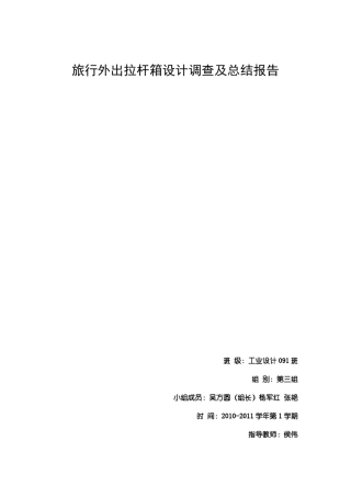 旅行外出拉杆箱设计调查及总结报告