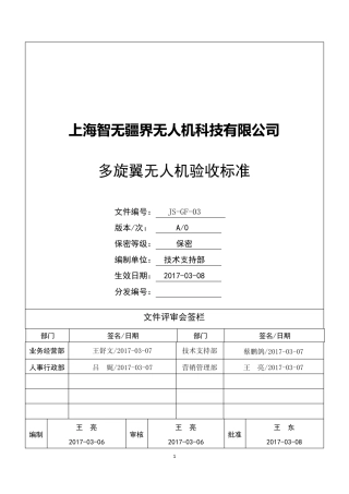 无人机标准清单