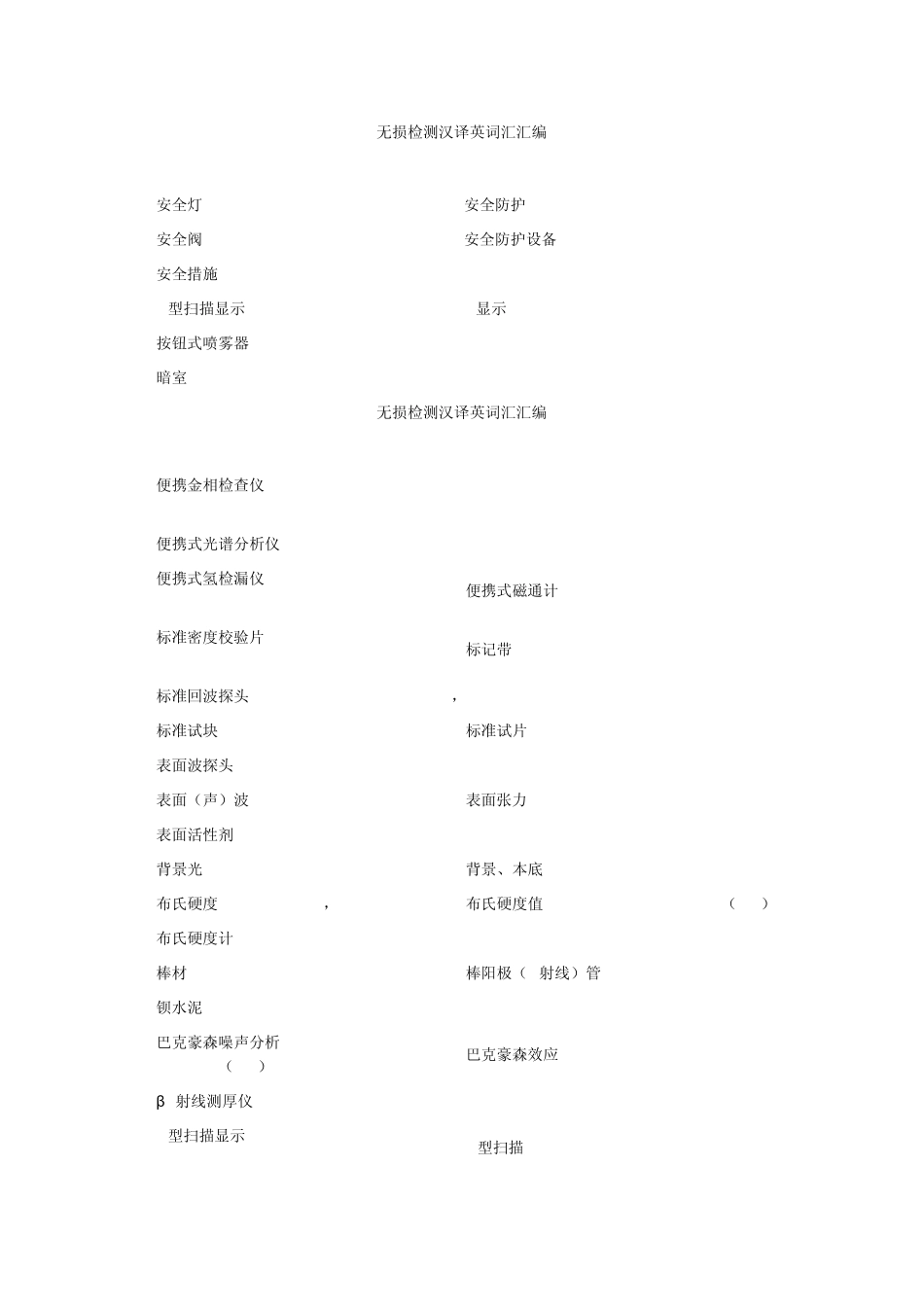无损检测常用专业术语_第1页