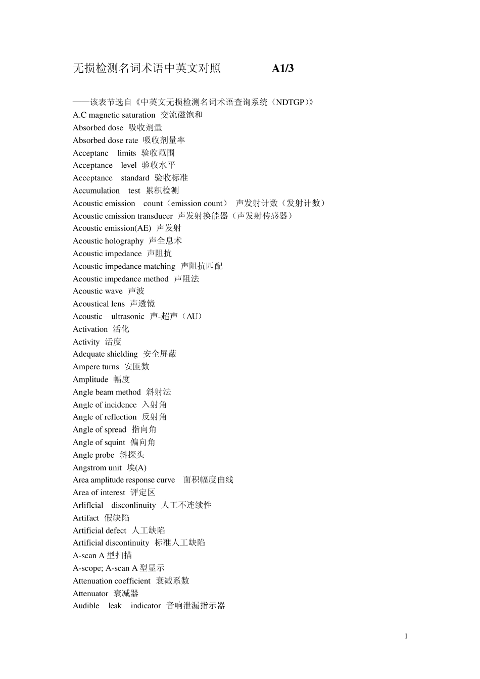 无损检测术语(中英文对照)_第1页