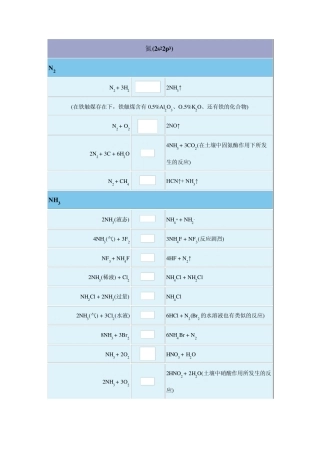 无机化学反应式氮族元素