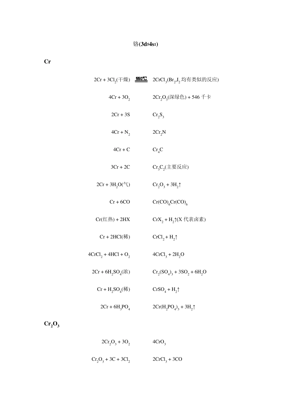 无机化学反应式铬分族元素_第1页
