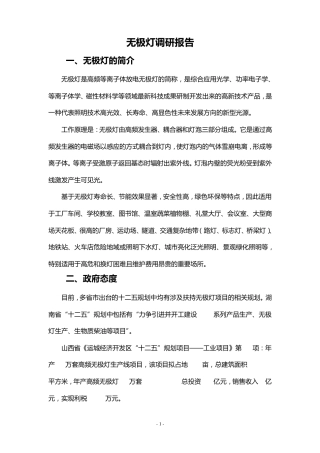 无极灯调研报告