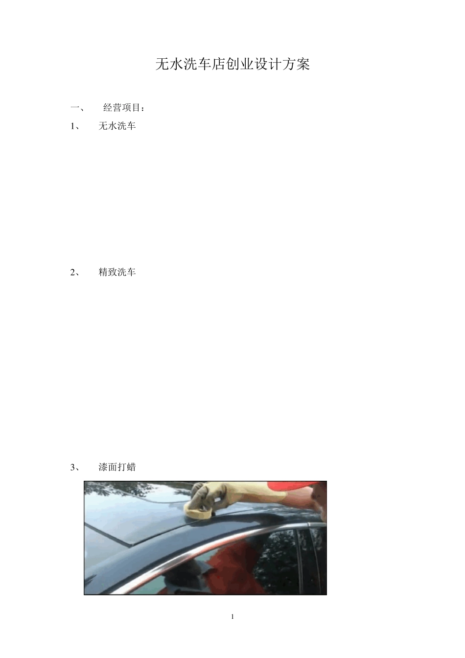 无水洗车创业设计方案_第1页
