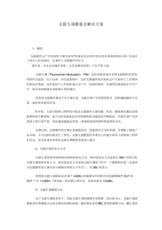 无源互调PIM