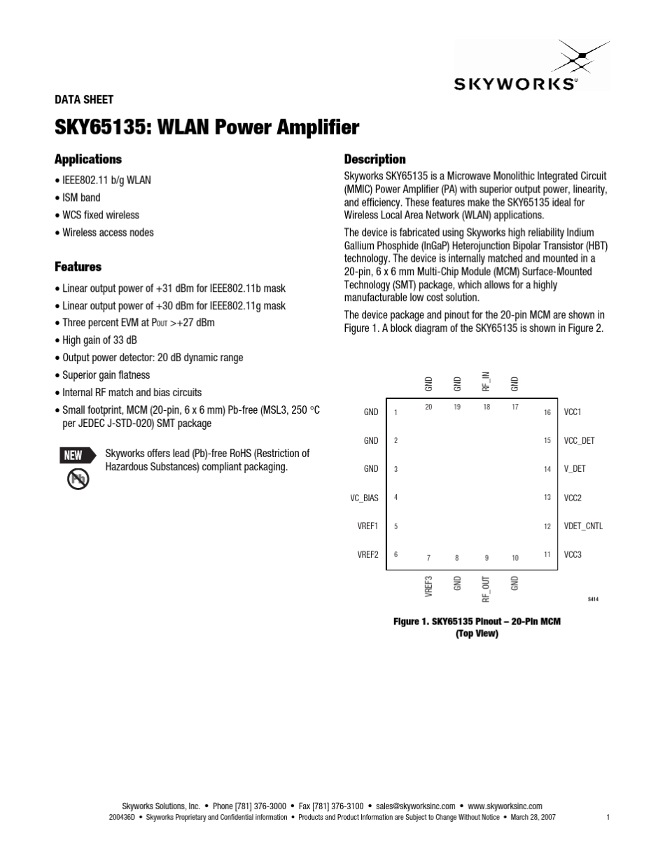 无线信号放大电路SKY65135资料_第1页