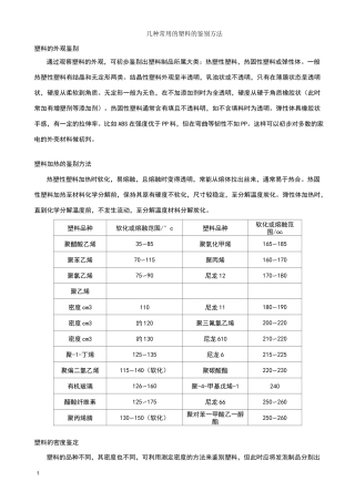 几种常用的塑料的鉴别方法