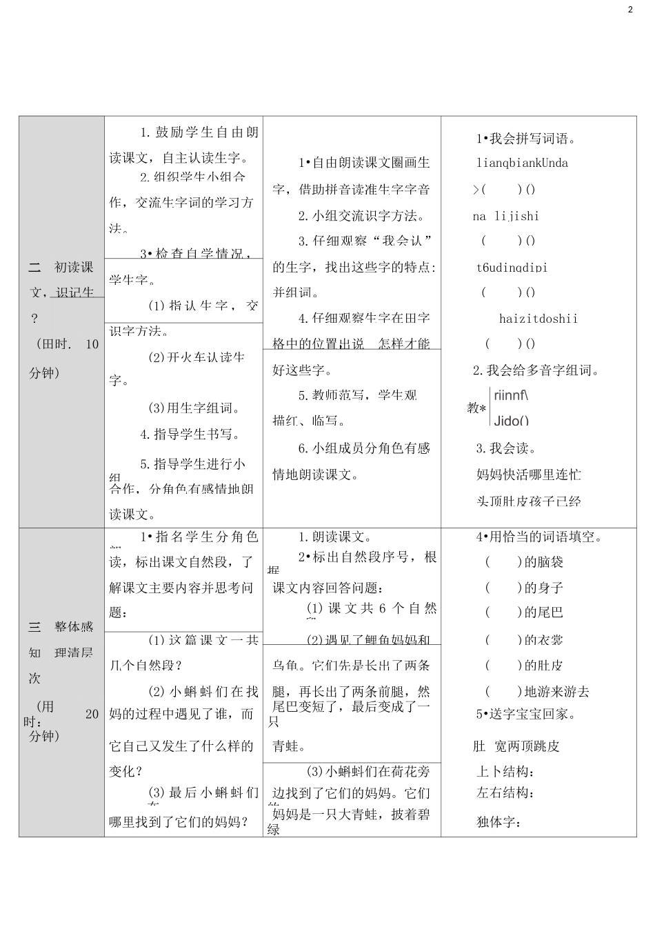 《小蝌蚪找妈妈》教案_第2页