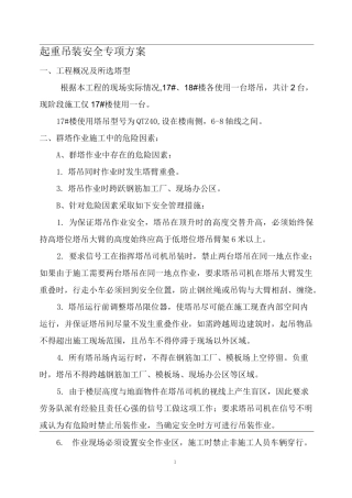 塔吊吊装方案