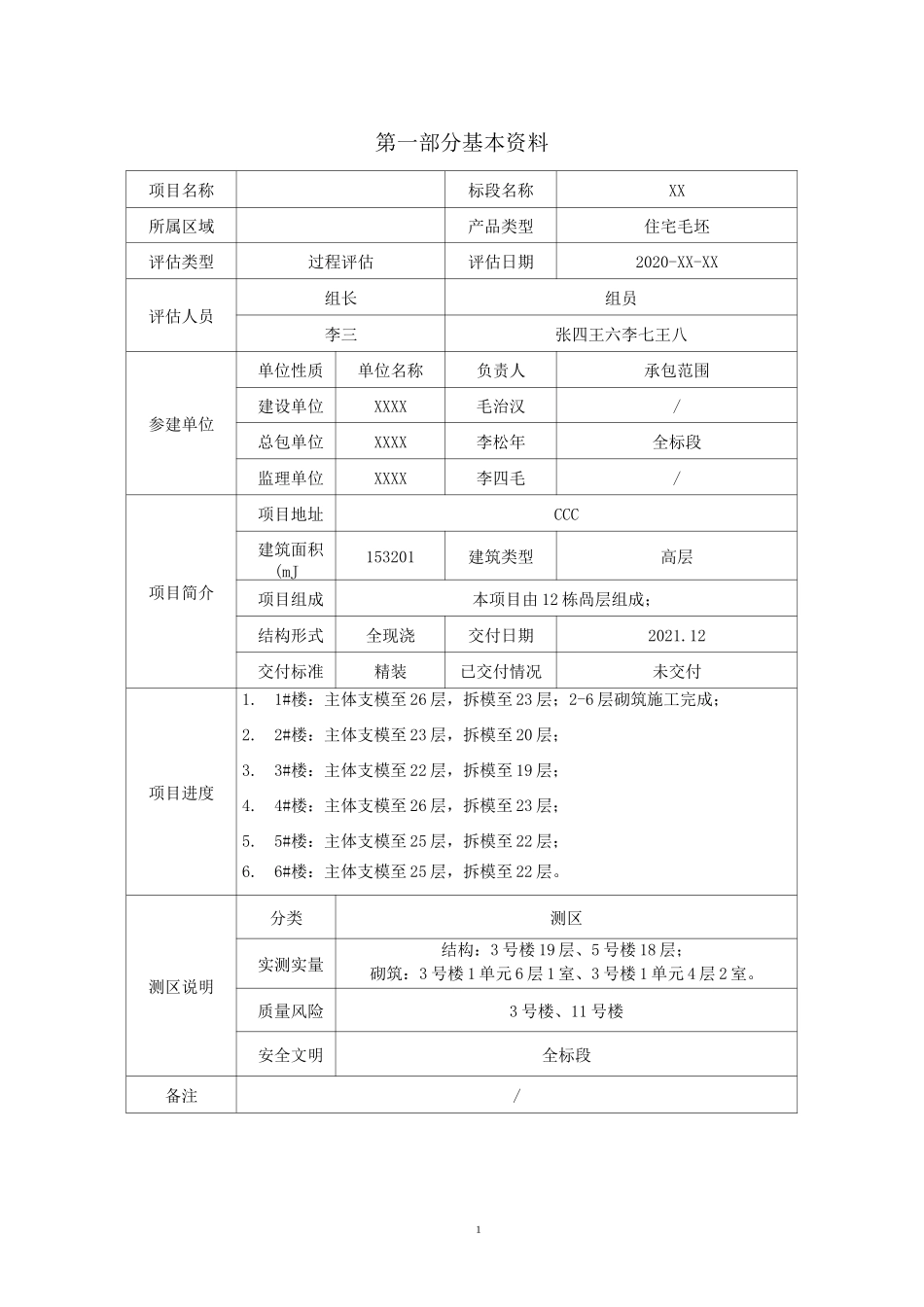 建筑工程项目过程评估报告范本_第3页