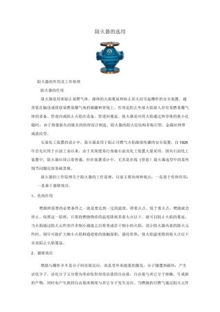 阻火器的选用课件