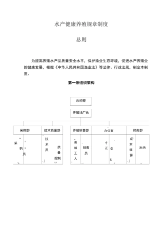 水产健康养殖规章制度