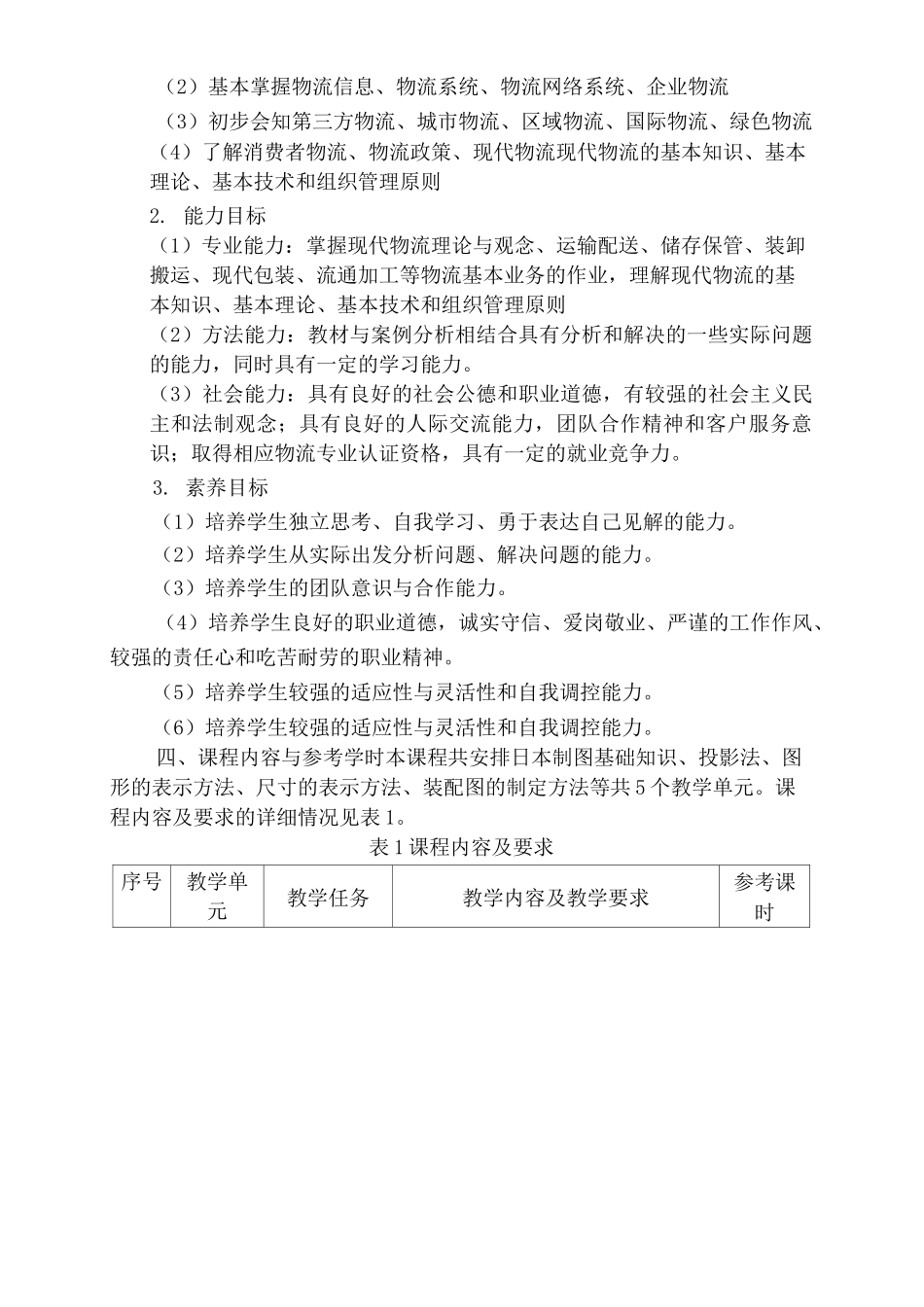 现代物流基础物流课程标准_第3页