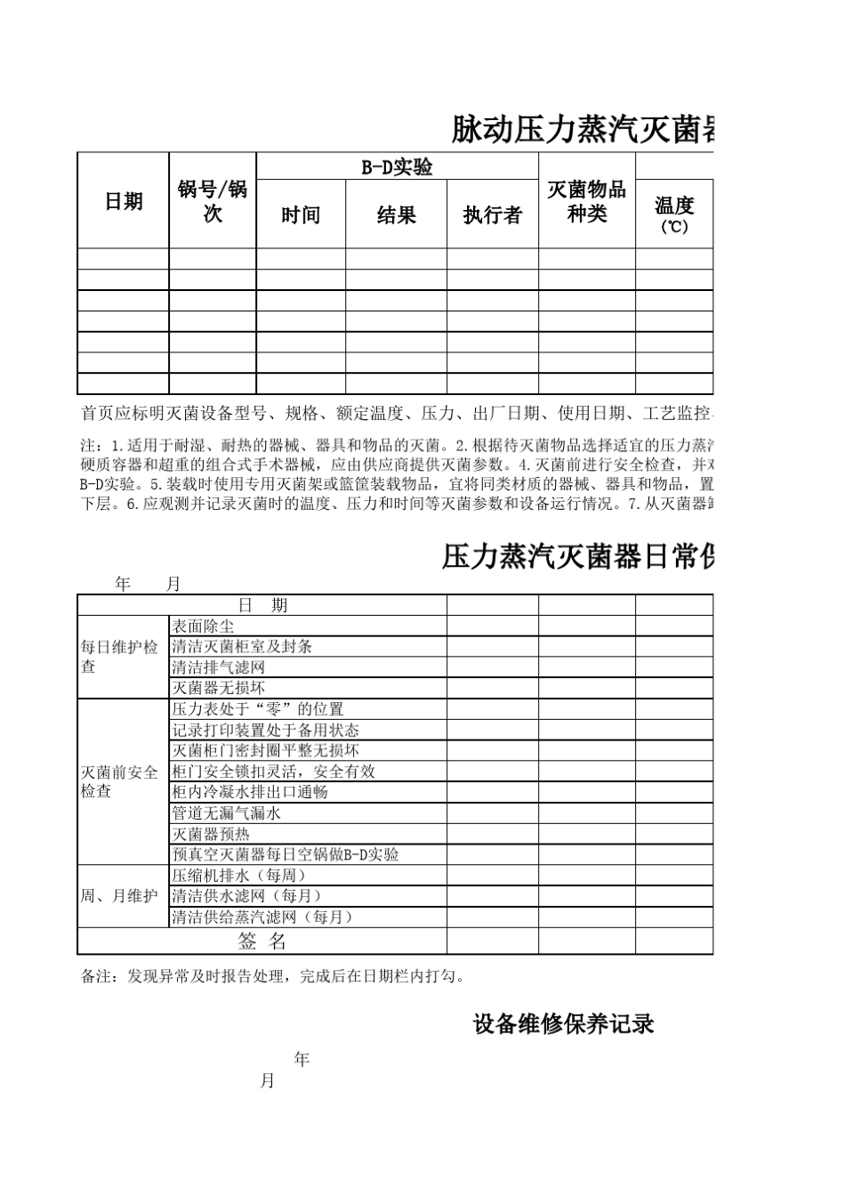 无菌物品存放区表格汇总_第1页