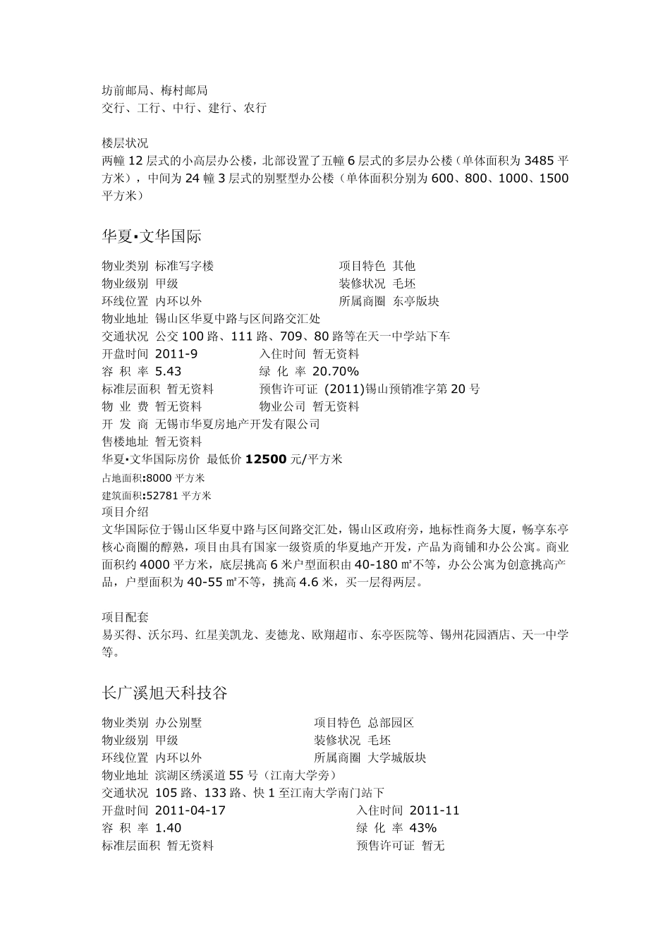 无锡近年写字楼盘概况_第3页