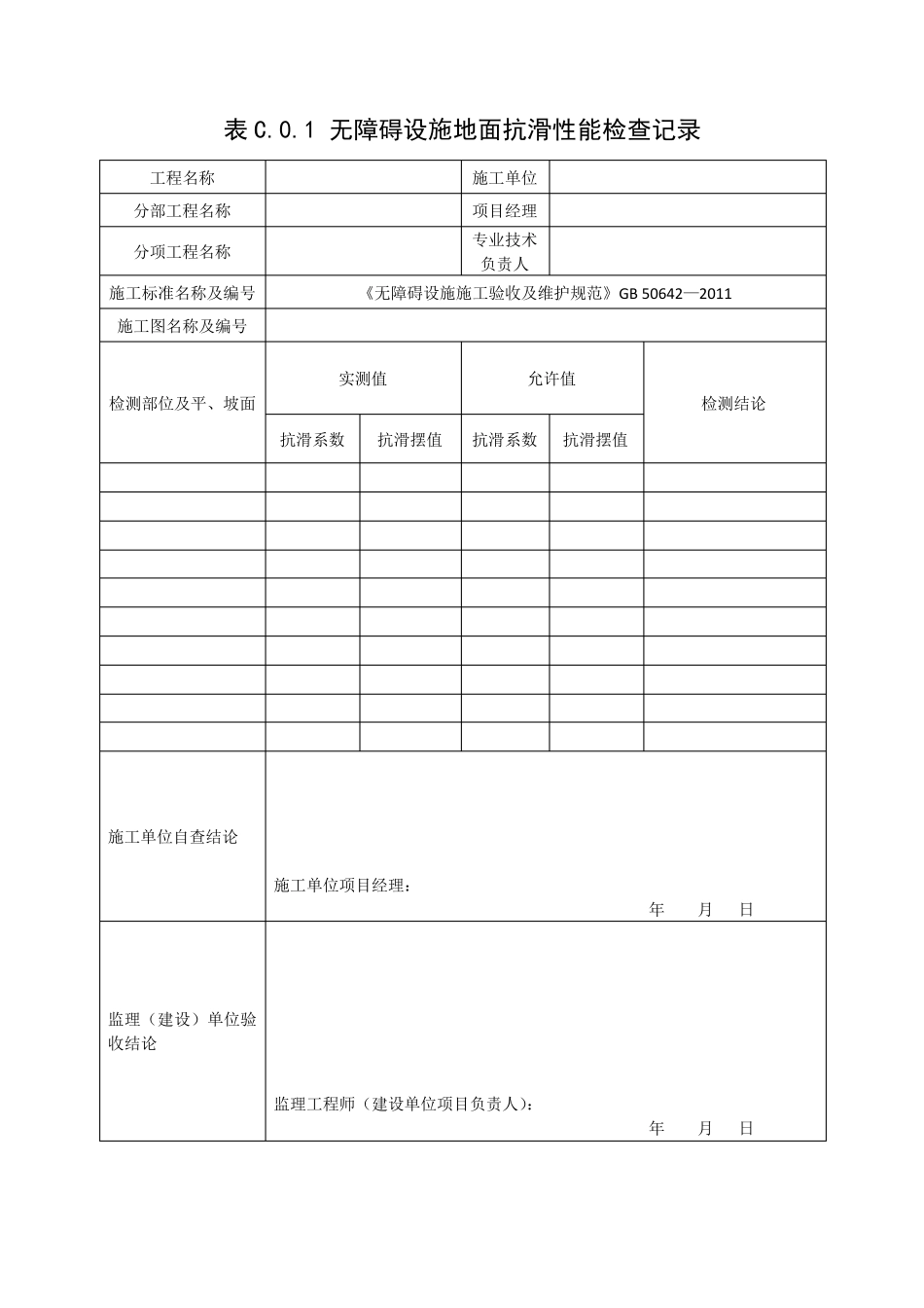 无障碍设施施工验收及维护表格(GB506422011)_第3页