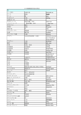 日中钢铁业务用语对照表