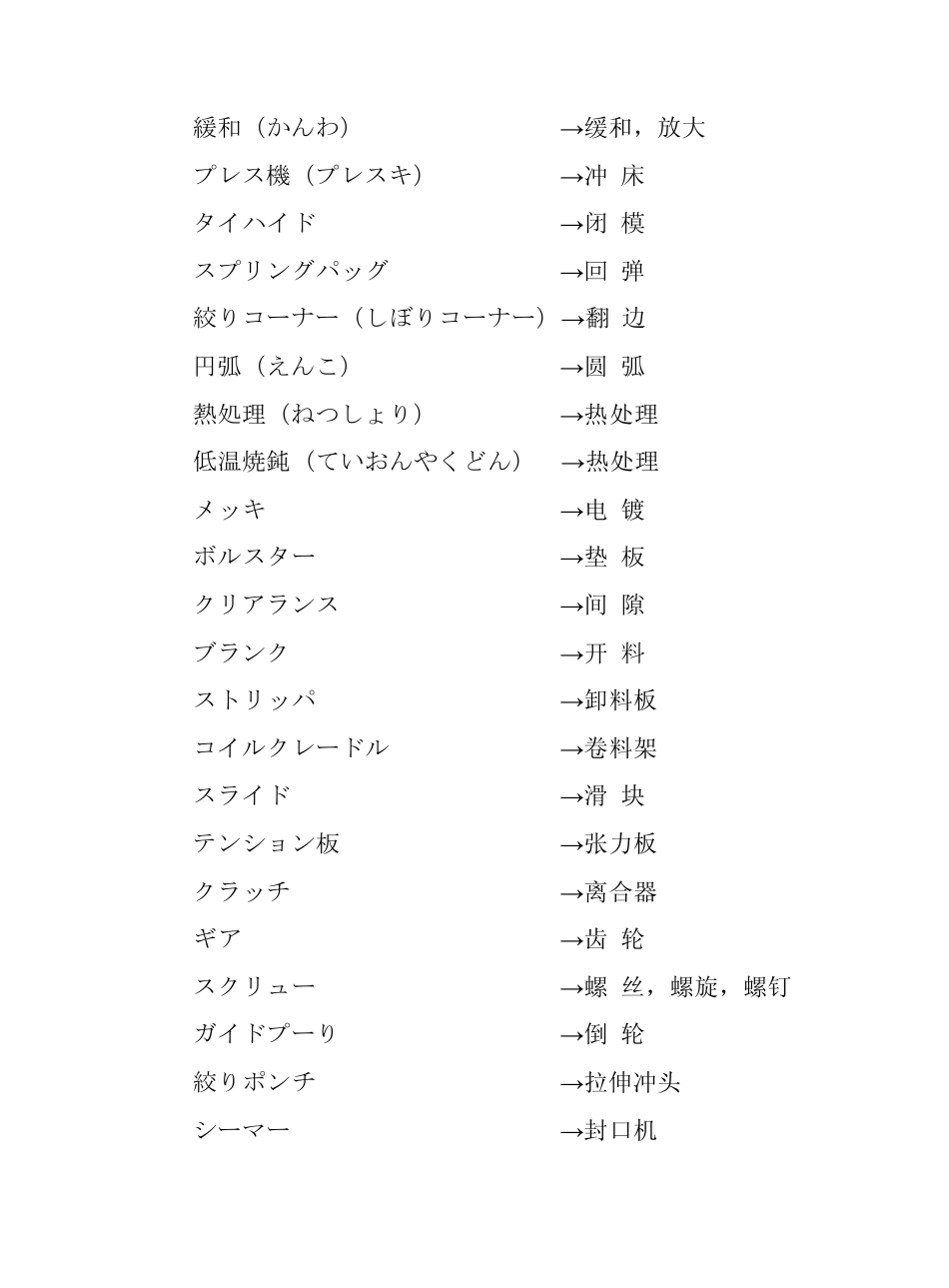 日常专业术语日汉对照表_第3页