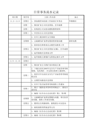 日常事务流水记录