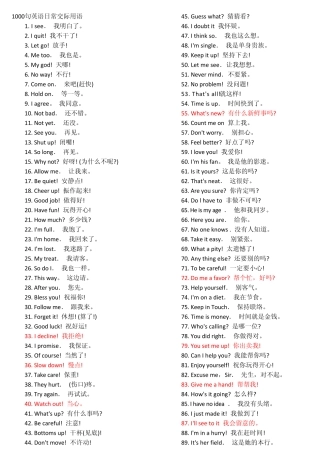 日常交际英语1000句