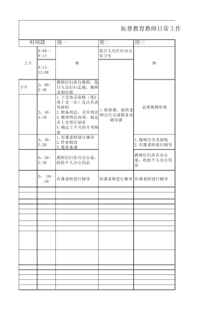 日常工作流程表