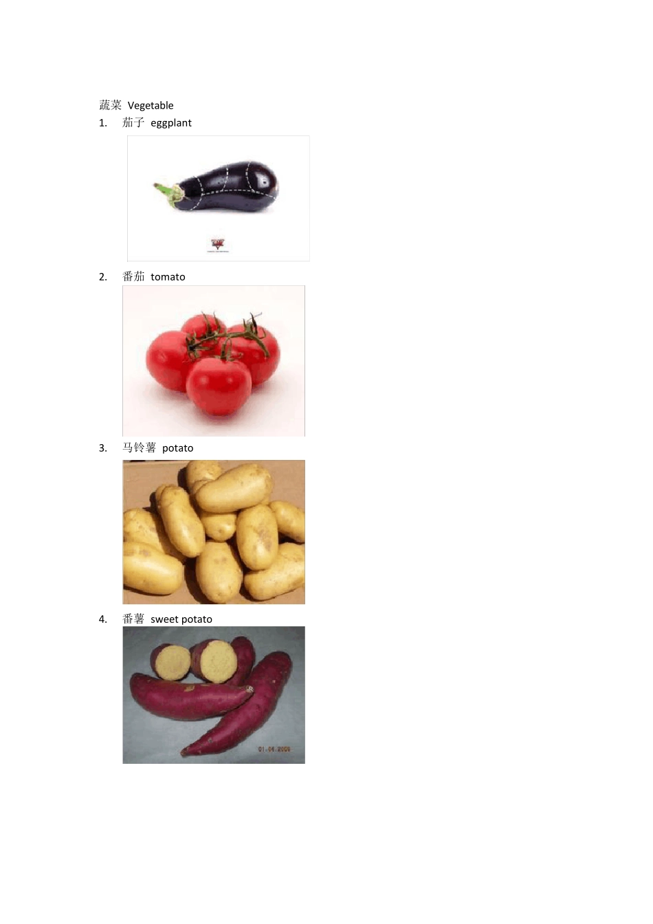 日常生活常用英文单词蔬菜(图)_第1页