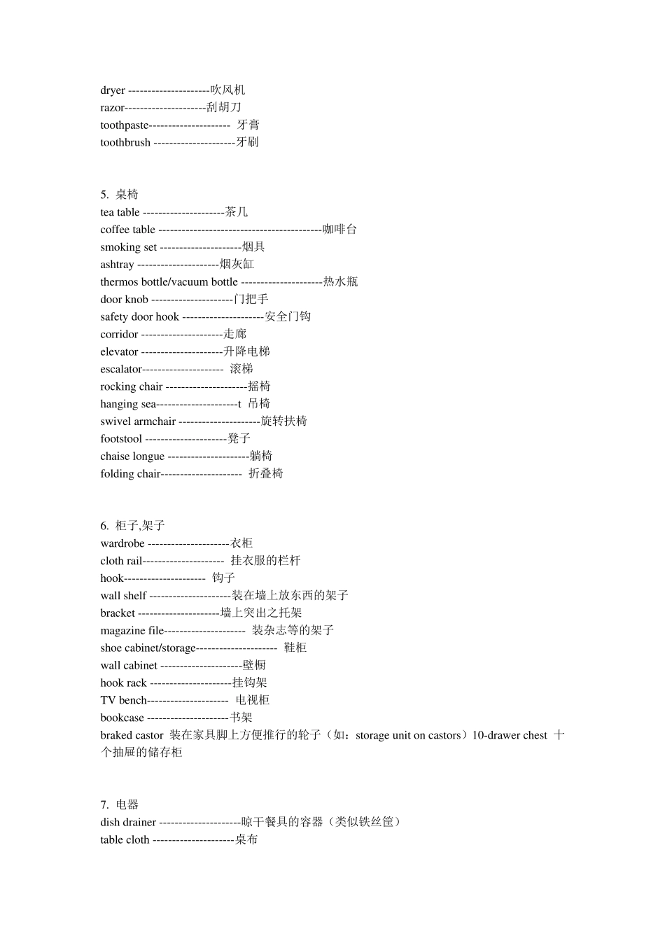 日常生活常用英语名词_第3页