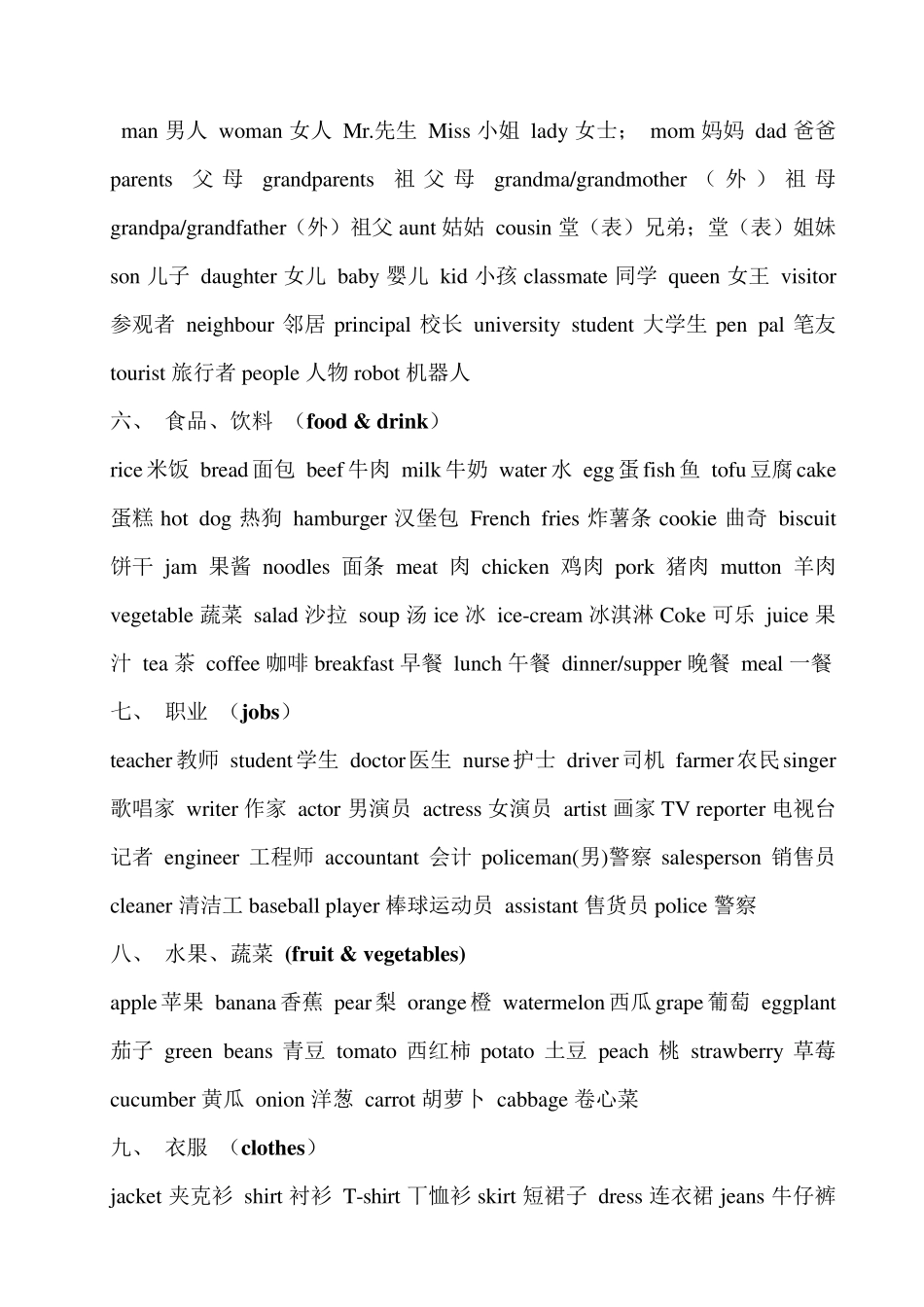 日常生活英语单词大全加天气现象词汇及句子_第2页