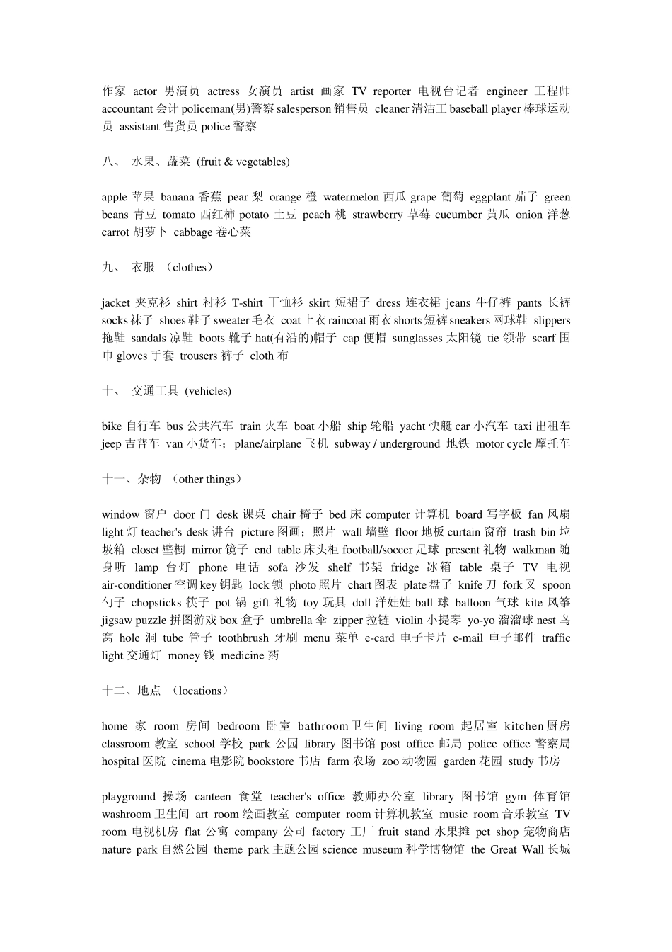 日常生活英语单词大全记忆,口语大全_第2页