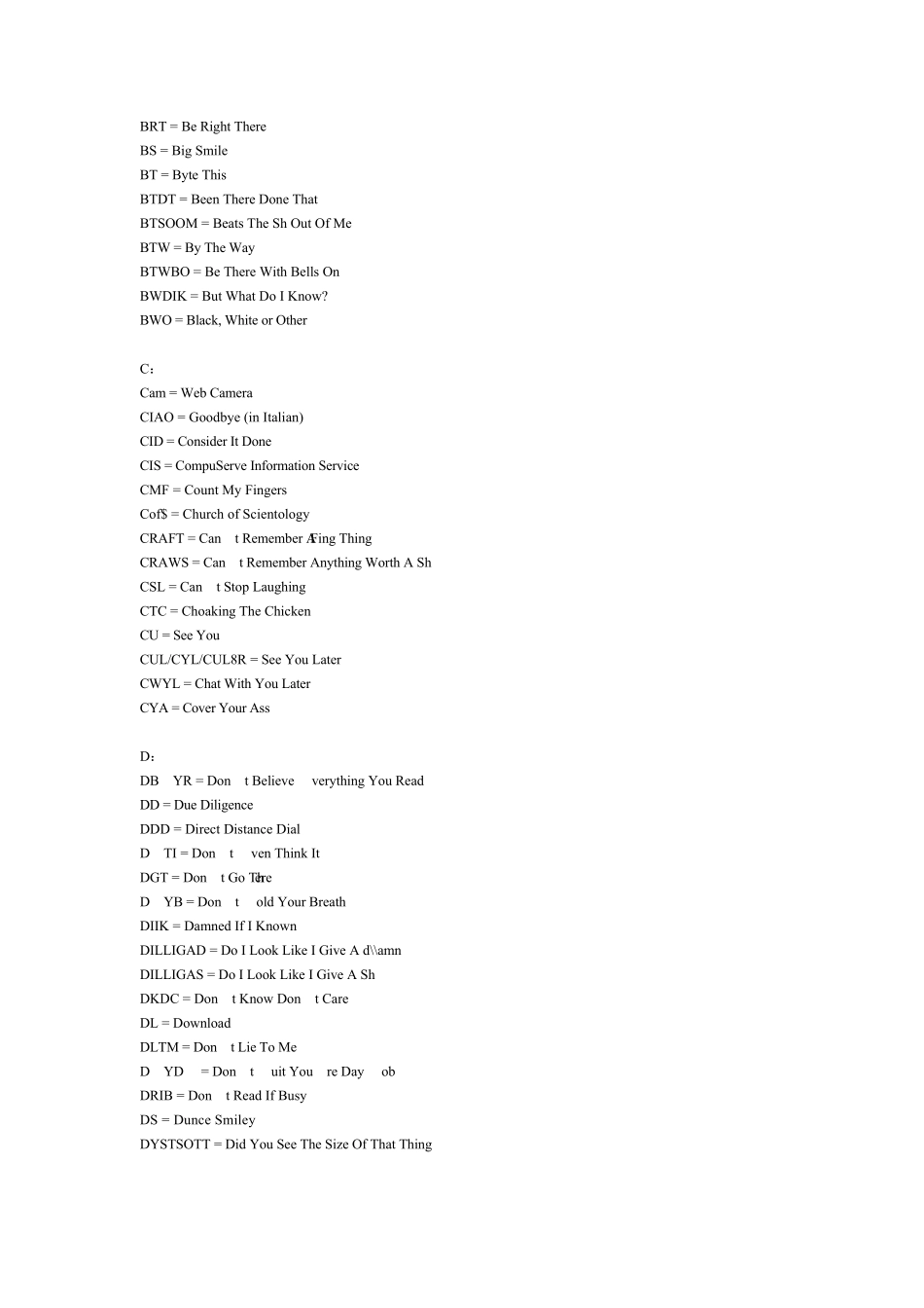 日常用语英文缩略词_第2页