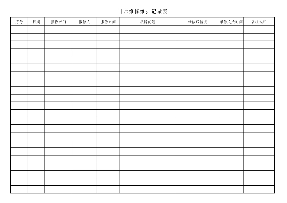 日常维修维护记录表_第1页