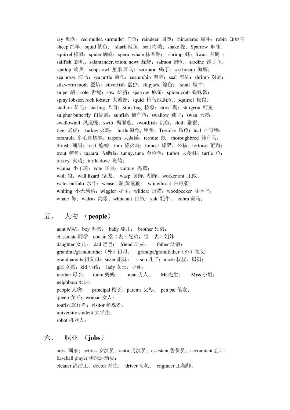 日常英语词汇分类_第3页