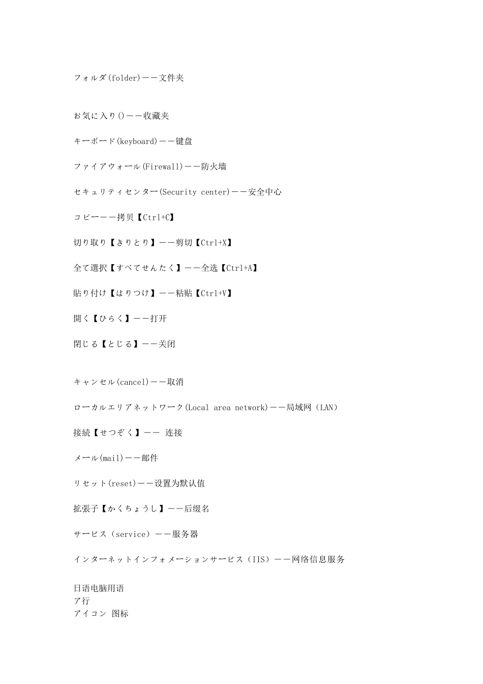 日文操作系统常用日语_第3页