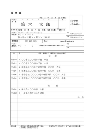 日文简历履历书模板大全