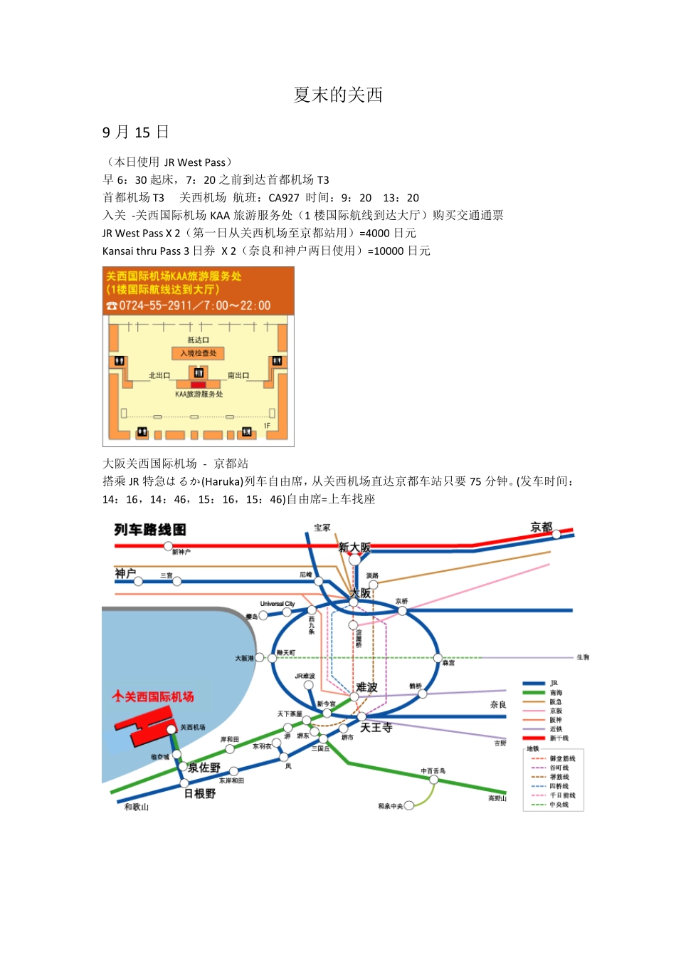 日本关西自助游旅游行程计划_第1页