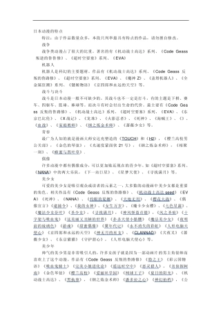 日本动漫的特点