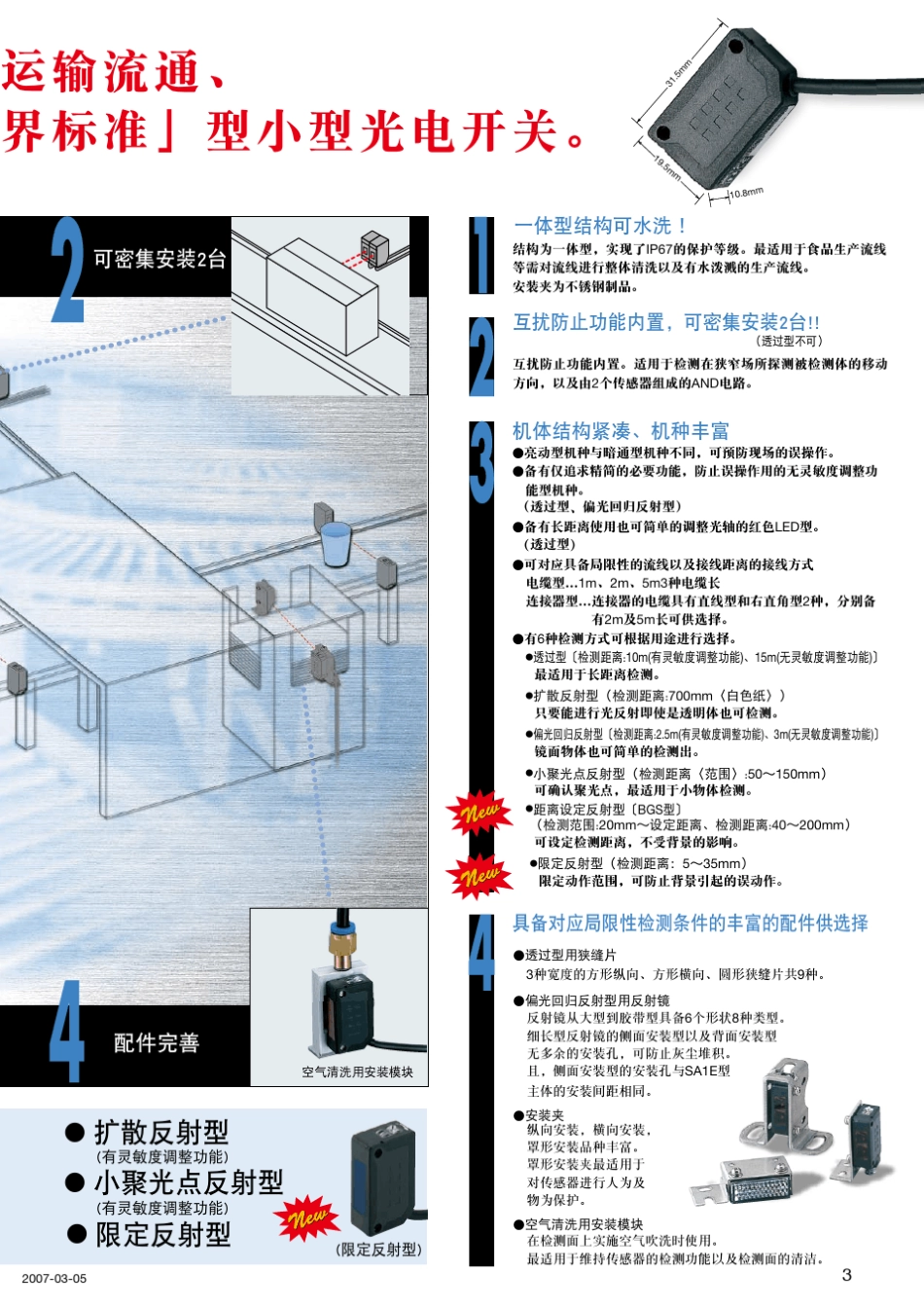 日本和泉电气SA1E小型光电开关选型手册_第3页