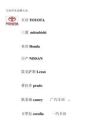 日本汽车品牌大全及HEV发展