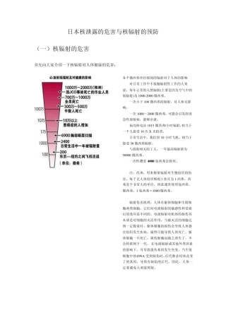 日本福岛核辐射危害与核辐射的预防
